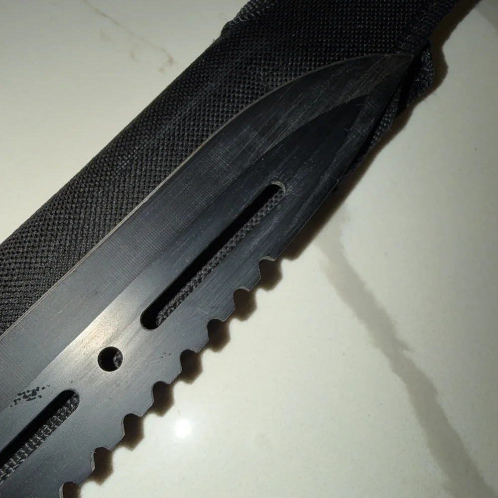Frost Cutlery Tactical Survival Knife Fixed Blade Sheath Serrated Gut Hook 12